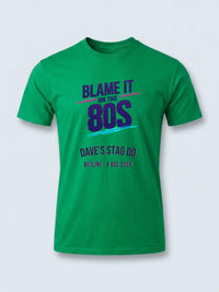 Personalised 80s Tee — irish green tee, front view