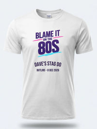 Personalised 80s Tee — white tee, front view