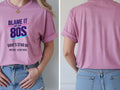 Personalised 80s Tee — azalea tee, front and back view
