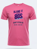 Personalised 80s Tee — pink tee, front view