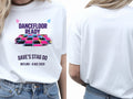 Personalised 80s Tee — white tee, front and back view