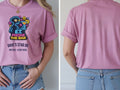 Personalised 80s Tee — azalea tee, front and back view