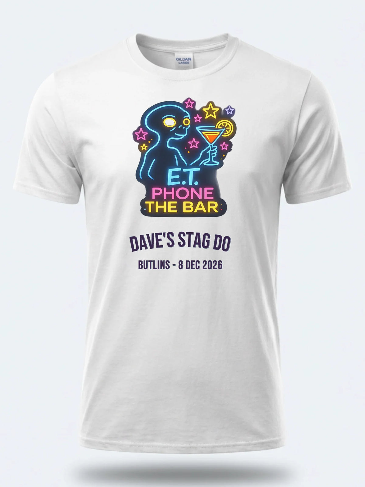 Personalised 80s Tee — white tee, front view
