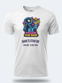 Personalised 80s Tee — white tee, front view