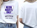 Personalised 80s Tee — white tee, front and back view