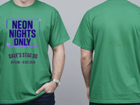 Personalised 80s Tee — irish green tee, front and back view