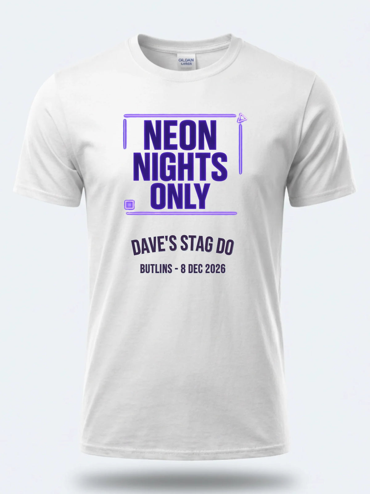 Personalised 80s Tee — white tee, front view