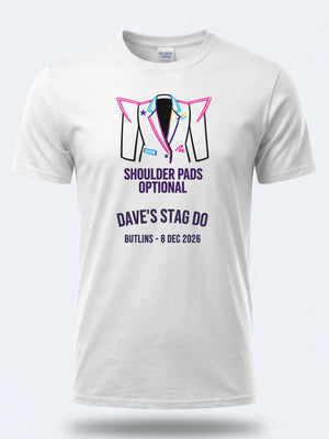 Personalised 80s Tee – Shoulder pads optional