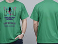 Personalised 80s Tee — irish green tee, front and back view