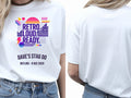 Personalised 80s Tee — white tee, front and back view