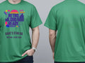 Personalised 80s Tee — irish green tee, front and back view