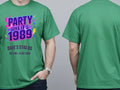 Personalised 80s Tee — irish green tee, front and back view