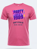 Personalised 80s Tee — pink tee, front view