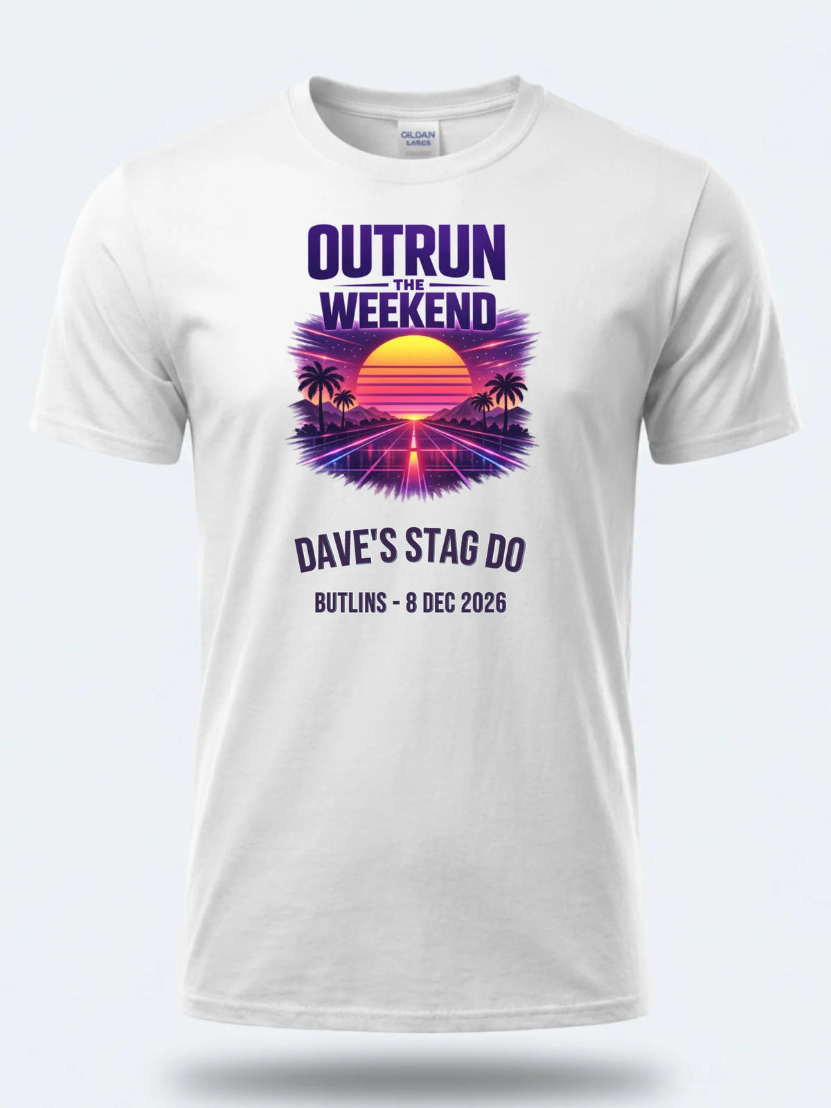 Personalised 80s Tee — white tee, front view