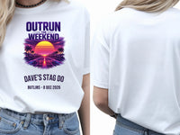 Personalised 80s Tee — white tee, front and back view