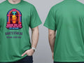 Personalised 80s Tee — irish green tee, front and back view