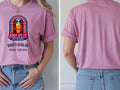 Personalised 80s Tee — azalea tee, front and back view