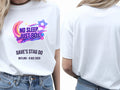Personalised 80s Tee — white tee, front and back view