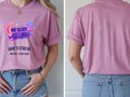 Personalised 80s Tee — azalea tee, front and back view