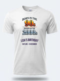 Personalised 90s Tee — white tee, front view