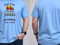 Personalised 90s Tee — carolina blue tee, front and back view