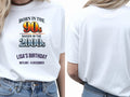 Personalised 90s Tee — white tee, front and back view