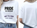 Personalised Pride Tee — white tee, front and back view