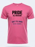 Personalised Pride Tee — pink tee, front view