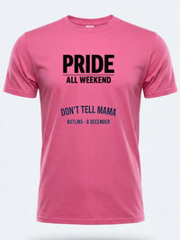 Personalised Pride Tee — pink tee, front view