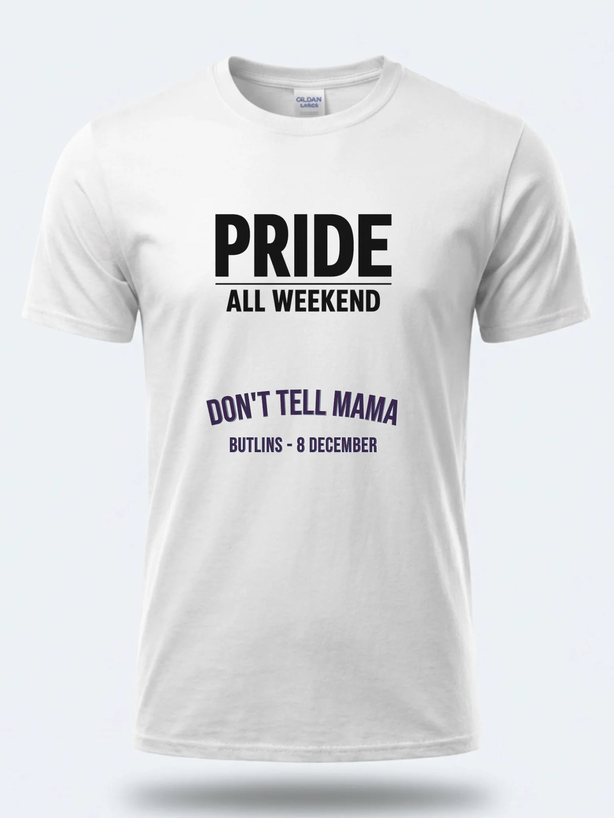Personalised Pride Tee — white tee, front view
