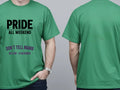 Personalised Pride Tee — irish green tee, front and back view