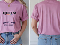 Personalised Pride Tee — azalea tee, front and back view