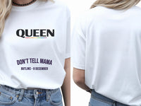 Personalised Pride Tee — white tee, front and back view