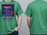 Personalised Ibiza Tee — irish green tee, front and back view