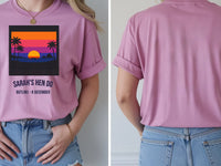 Personalised Ibiza Tee — azalea tee, front and back view