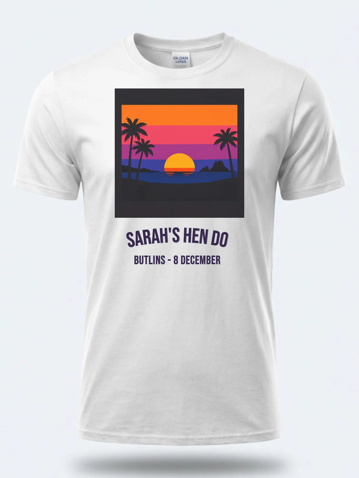 Personalised Ibiza Tee — white tee, front view