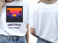 Personalised Ibiza Tee — white tee, front and back view