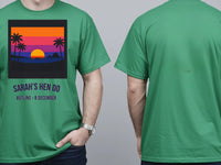 Personalised Ibiza Tee — irish green tee, front and back view