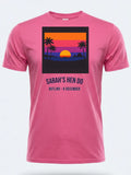 Personalised Ibiza Tee — pink tee, front view
