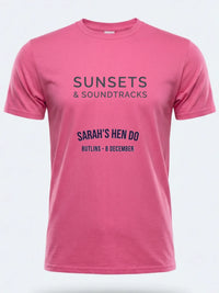 Personalised Ibiza Tee — pink tee, front view