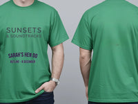 Personalised Ibiza Tee — irish green tee, front and back view
