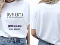 Personalised Ibiza Tee — white tee, front and back view