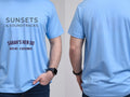 Personalised Ibiza Tee — carolina blue tee, front and back view