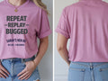 Personalised Bugged out Tee — azalea tee, front and back view