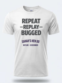 Personalised Bugged out Tee — white tee, front view