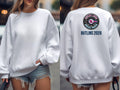 Personalised Bugged out Tee — white sweatshirt, front and back view