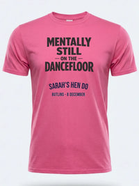 Personalised Bugged out Tee — pink tee, front view