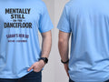 Personalised Bugged out Tee — carolina blue tee, front and back view