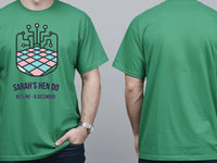 Personalised Bugged out Tee — irish green tee, front and back view