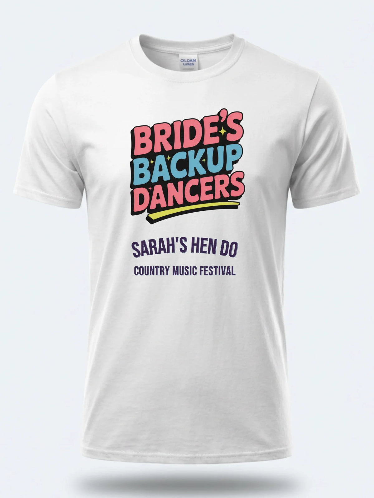 Personalised Hen Weekender Tee — white tee, front view